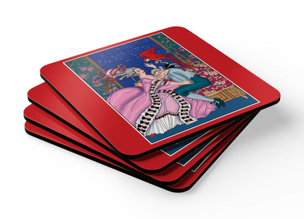 The Jealous Parrot by George Barbier Corkwood Coaster Set