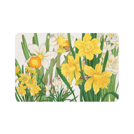 Golden Daffodil Meadow Pet Food Mat – Spring Bloom
