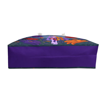 🌺🦋 The Enchanted Floral Silk Dancer Weekender Bag – Art Deco Garden Fantasy