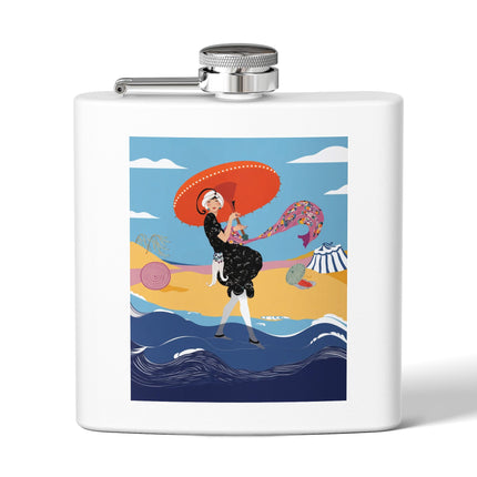 Beachside Promenade Stainless Steel Flask – Chic Summer Stroll & Coastal Glamour