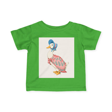 🪿🌸 The Little Pink Garden Goose Infant Fine Jersey Tee – Whimsical Storybook Charm