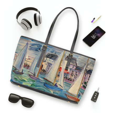 Régates à Deauville by Raoul Dufy PU Leather Shoulder Bag