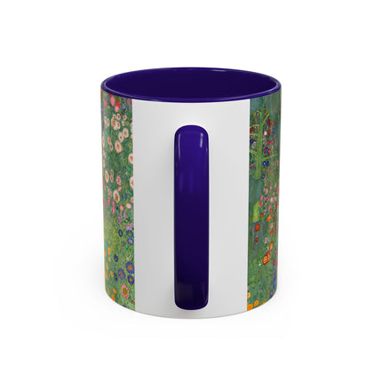 Farm Garden with Sunflowers by Gustav Klimt Colorful Mugs (11oz, 15oz)