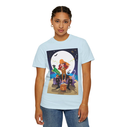 Moonlit Pirate Halloween Unisex Garment-Dyed T-shirt