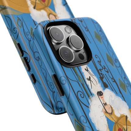 🎭🌹 The Lady At The Masquerade Gates Phone Case – Art Deco Fashion Illustration