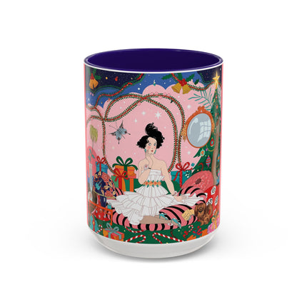 🎀🎄 Christmas Morning In The Rose Parlor Colorful Mug – Art Deco Holiday Fantasy