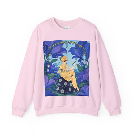 🪞🌺 The Enchanted Garden Mirror Crewneck Sweatshirt – Art Deco Fashion Whimsy
