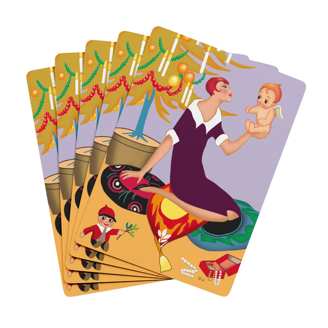 Art Deco Christmas Playing Cards