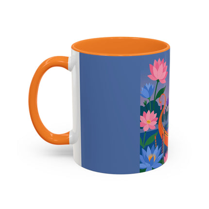 The Lady Of The Lotus Voyage Colorful Mugs – Art Deco Botanical Elegance