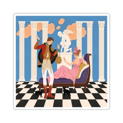 🐈🏛️ The Grand Salon Courtship Kiss-Cut Stickers – Art Deco Neoclassical Romance