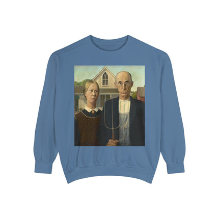 American Gothic by Grant Wood Unisex Garment-Dyed Sweatshirt