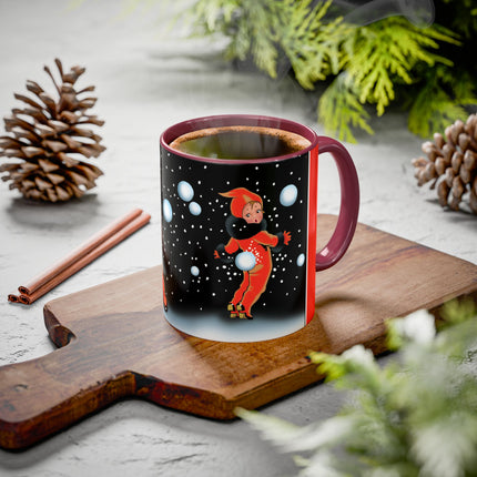 A Festive Snowball Toss Colorful Mugs (11oz, 15oz)