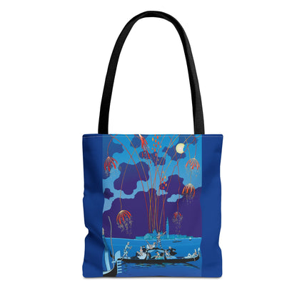 Fireworks in Venice by George Barbier Tote Bag (AOP)