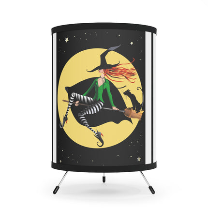 A Witch’s Moonlit Flight Tripod Lamp