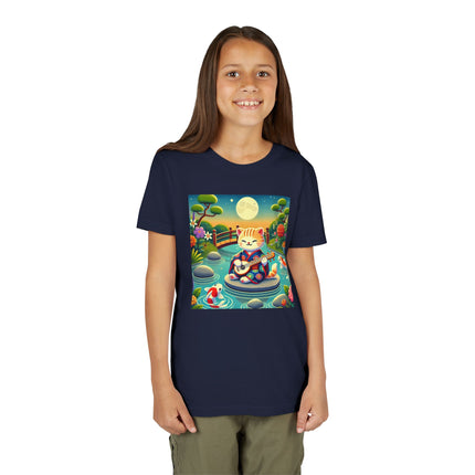 Melodic Kitten by the Koi Pond Youth Short Sleeve Tee