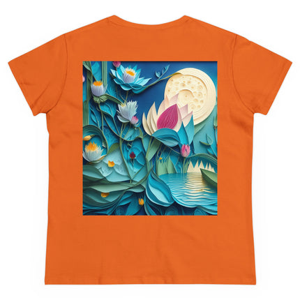 Ethereal Moonlit Lake Women's Midweight Cotton Tee