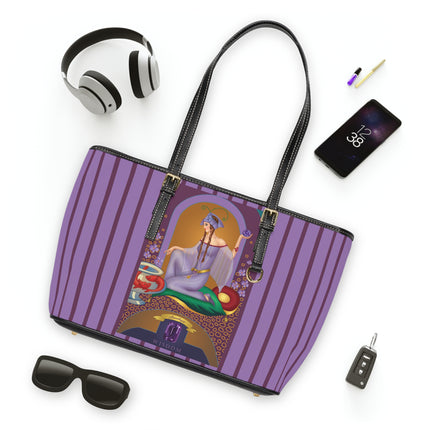 February & Amethyst (from the Gem Series) by Sofia Chiostri PU Leather Shoulder Bag