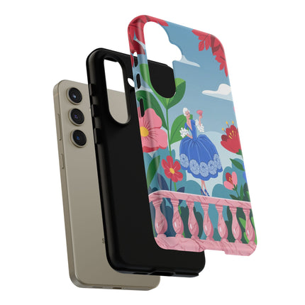 🌺🪭 The Lady Of The Grand Flower Terrace Phone Case – Art Deco Garden Elegance