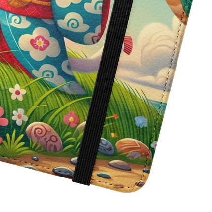 🪁🐉 Geisha Kitten and the Dragon Kite Flip Case – Joyful Flight & Dragon Spirit