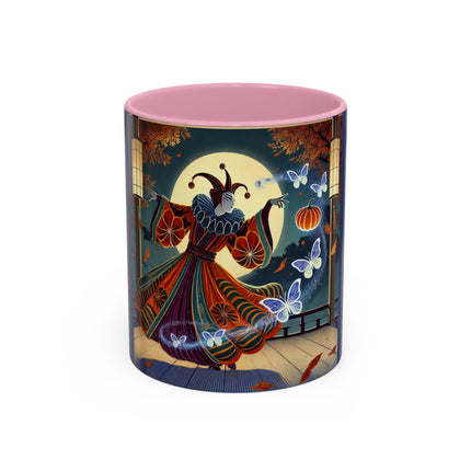 Court Magician with Ghost Butterflies Colorful Mugs (11oz, 15oz)
