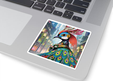 Techno Plumes Kiss-Cut Stickers (4 Sizes)