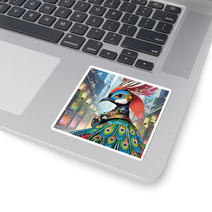 Techno Plumes Kiss-Cut Stickers (4 Sizes)