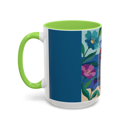 The Lady Of The Golden Horizon Colorful Mugs – Art Deco Coastal Elegance