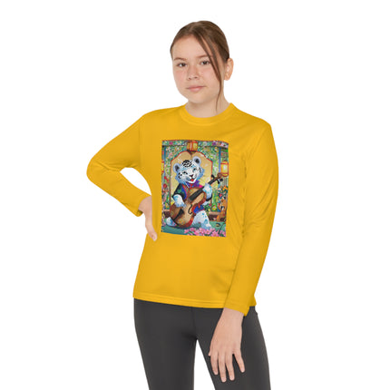 Melodies of the Snow Lion Cub Youth Long Sleeve Competitor Tee – Musical Magic & Enchanted Adventure