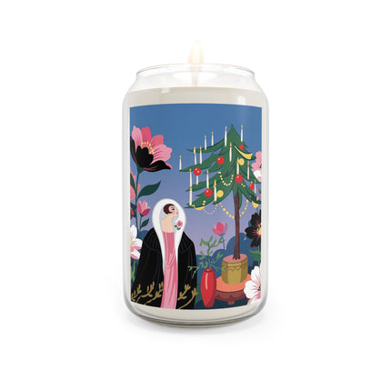 🌹🎄 The Lady Of The Candlelit Rose Tree Scented Soy Candle – Art Deco Christmas Garden