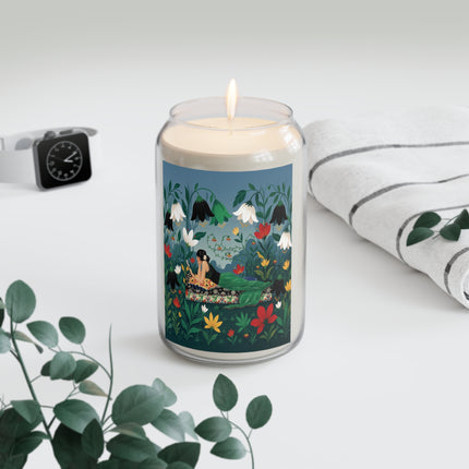 🌺🌙 The Lady Of The Midnight Bellflower Garden Scented Soy Candle – Art Deco Floral Reverie