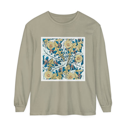 Art Nouveau Dandelion Flower Garment-dyed Long Sleeve T-Shirt