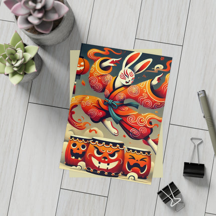 Jack-O’-Lantern Drums & The Kabuki Rabbit Postcards (envelopes included) - Bundles of 10, 30, 50 Pieces