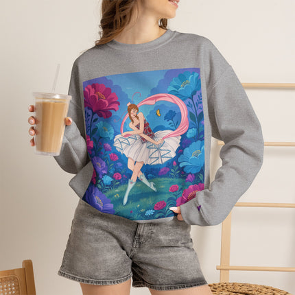 🦋🌸 The Butterfly Garden Ballet Crewneck Sweatshirt – Art Deco Floral Whimsy