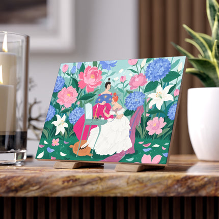 💎🌸 The Lady Of The Jeweled Garden Ceramic Tile – Art Deco Floral Elegance