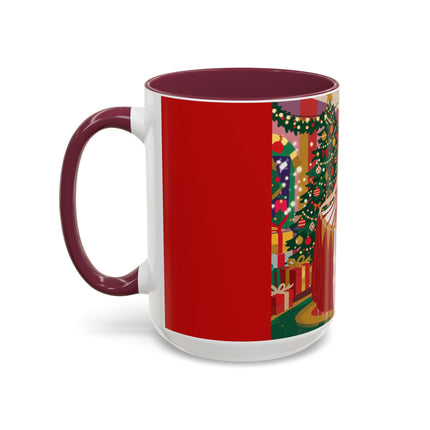 🎄💃 The Christmas Mirror Duet Colorful Mug – Art Deco Holiday Elegance