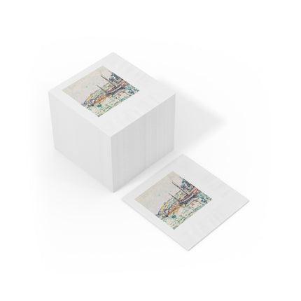 Concarneau by Paul Signac White Coined Napkins