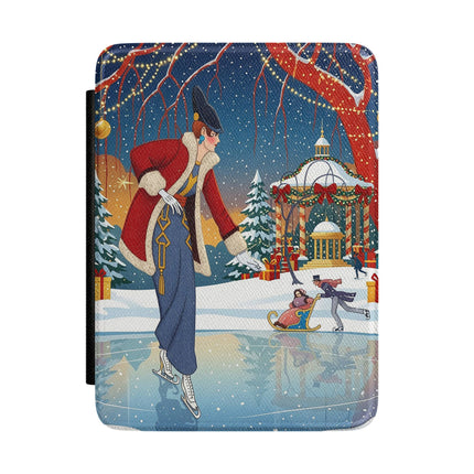 ⛸️🎄 The Christmas Skating Pavilion Kindle Case – Art Deco Holiday Fantasy