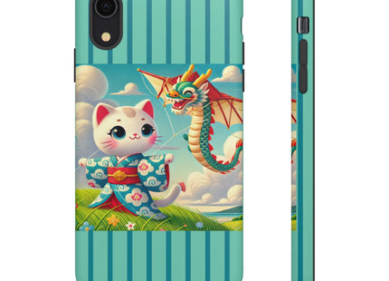Geisha Kitten and the Dragon Kite Phone Cases