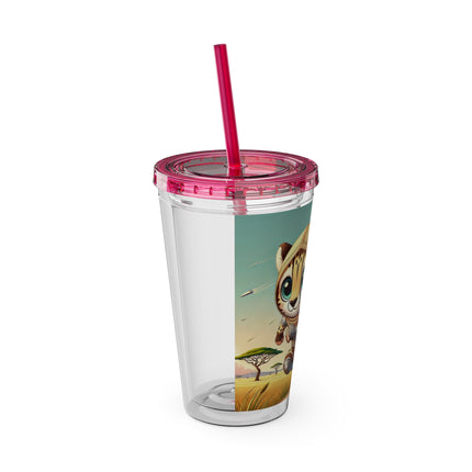 Swift Cheetah Sunsplash Tumbler with Straw, 16oz