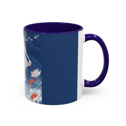 ❄️⛸️ The Winter Skater’s Flight Colorful Mug – Art Deco Floral Fantasy