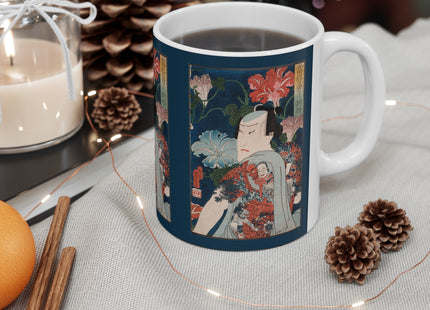 Modern Gallants with Morning Glories by Tsukioka Yoshitoshi Ceramic Mug 11oz