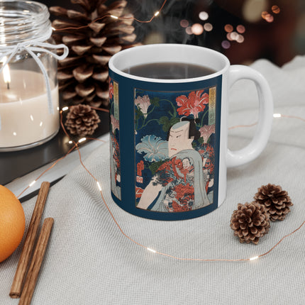 Modern Gallants with Morning Glories by Tsukioka Yoshitoshi Ceramic Mug 11oz