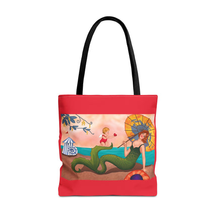 Mermaid with Parasol and Cupid by George Barbier Tote Bag
