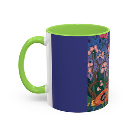 The Garden Of Quiet Reverie Colorful Mugs – Art Deco Botanical Serenity