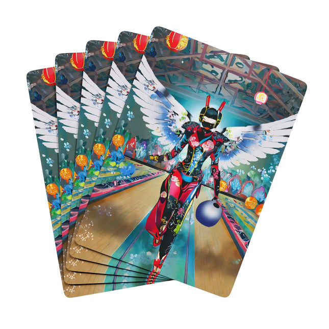 Samurai Robot Angels Playing Cards