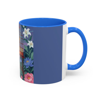 Whispers to the Golden Songbird Colorful Mugs – Art Deco Garden Elegance