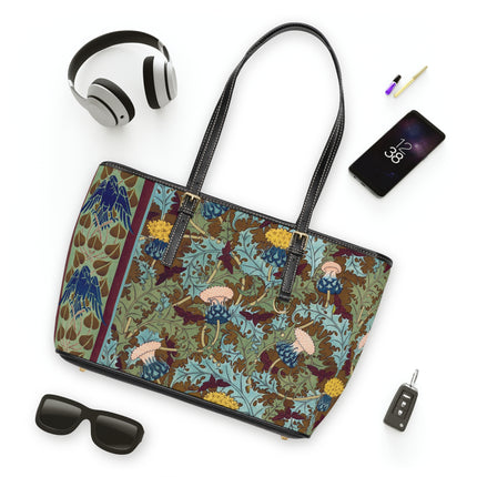 Crows, Cicadas and Thistles by Maurice Pillard Verneuil PU Leather Shoulder Bag