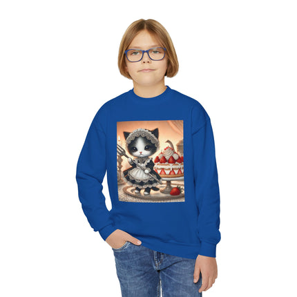 Patisserie Kitten Youth Crewneck Sweatshirt – Sweet Charm, Cozy Comfort & Storybook Delight