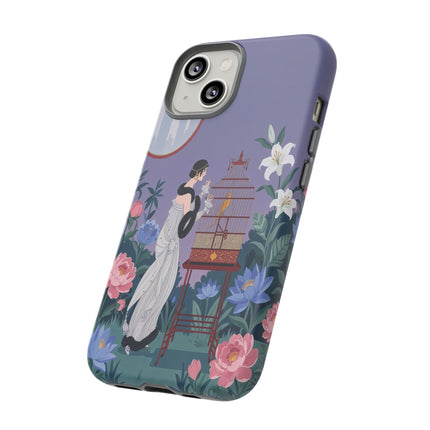 🌸🐦 The Lady Of The Garden Birdcage Phone Case – Art Deco Floral Elegance