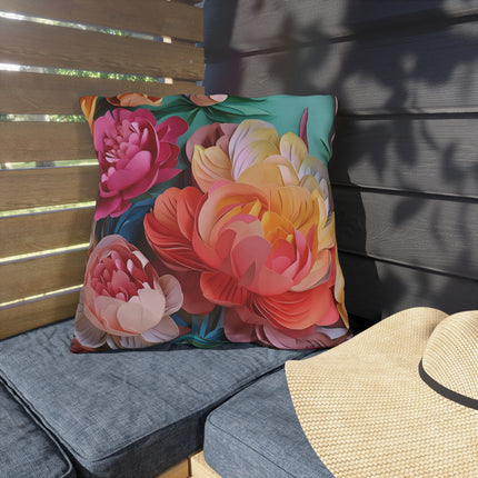 Peonies in Full Bloom Outdoor Pillows